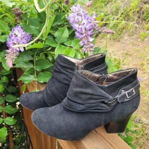 Women's Black Suede Ankle Boots
